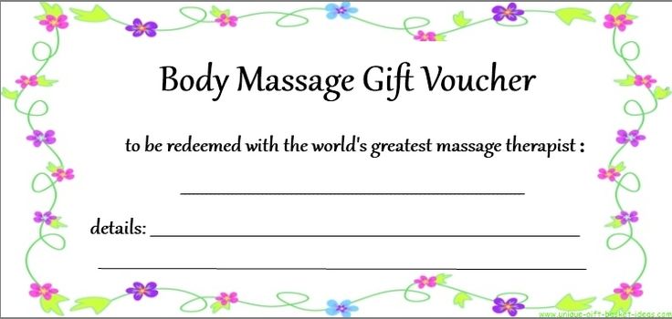 Gift Certificate for Couples Massage